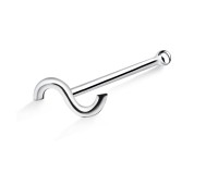 S Silver Bone Nose Stud NSKD-381